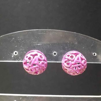 Boucles d'oreilles lettres violet