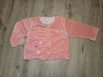 Jolie veste molletonnée velour mi saison fille 12 mois