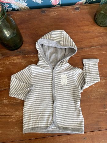 Gilet à pression rayé avec ours blanc Lupilu 2/6 mois