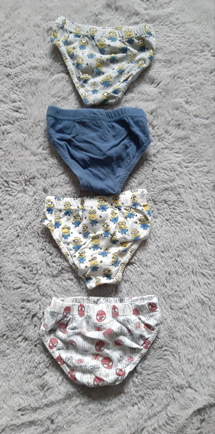 Lot 4 slips enfant Minions Spiderman 18 mois 24 mois 2 ans - photo numéro 2