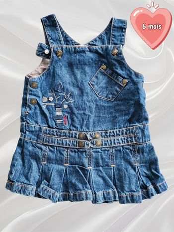 Robe salopette jean bleu 6 mois