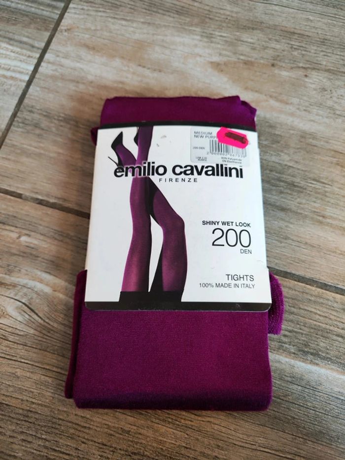 Collant violet 95% polyamide 5% elasthanne Emilio Cavallini Taille M