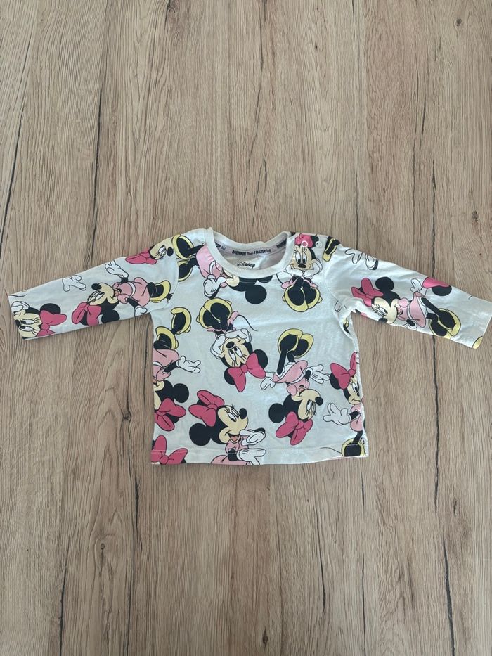 T-shirt manche longue Minnie - taille 0-3 mois - Disney x Primark - photo numéro 3
