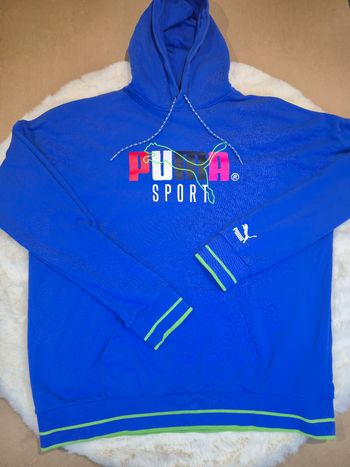 Pull Puma bleu logo multicolore taille XL