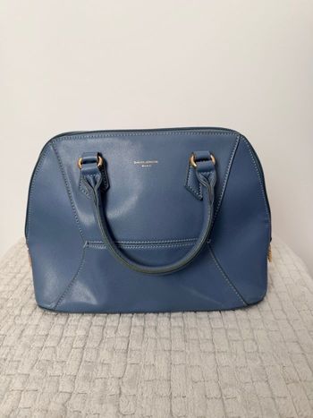 👜 sac a main femme - David jones bleu - plusieurs compartiments rigide - de taille moyen  bon état