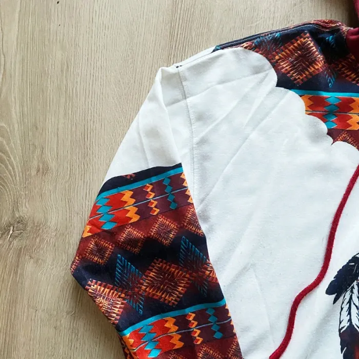 Vintage Native American Sweat-Shirt / Amerindian Hoodie Homme Exclusive Ethnique (Taille L) - photo numéro 4