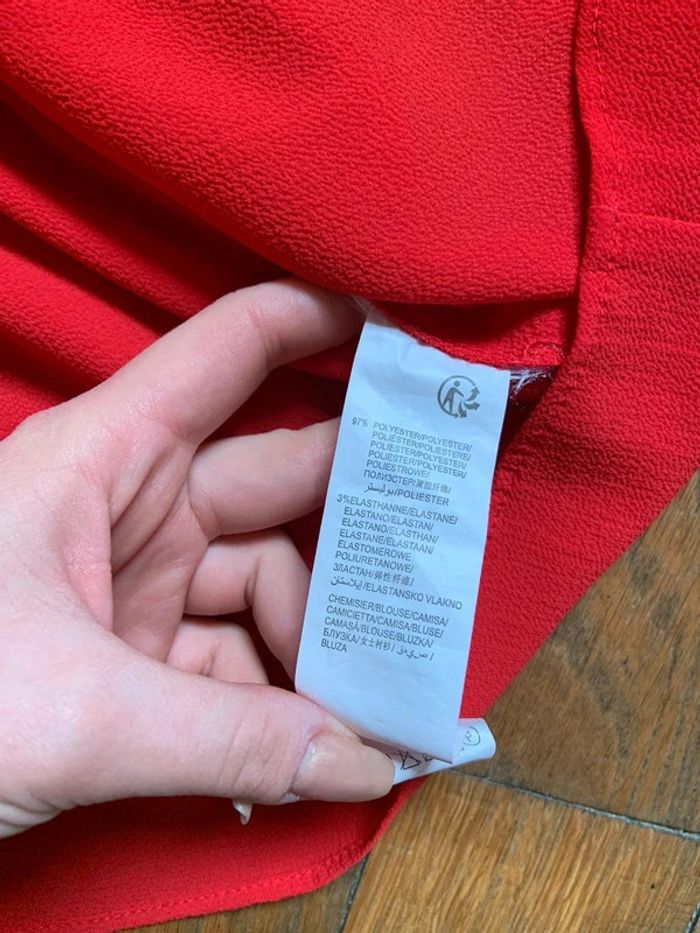 Blouse rouge péplum kiabi taille 38 m - photo numéro 4
