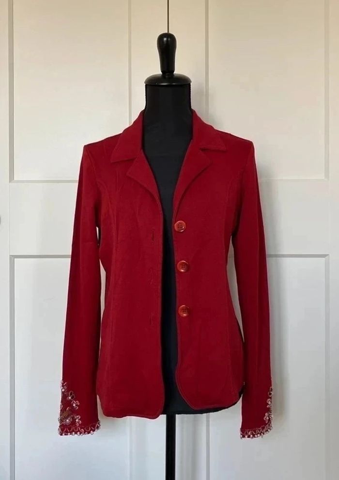 Ensemble blazer et top à strass rouge taille S / M - photo numéro 5