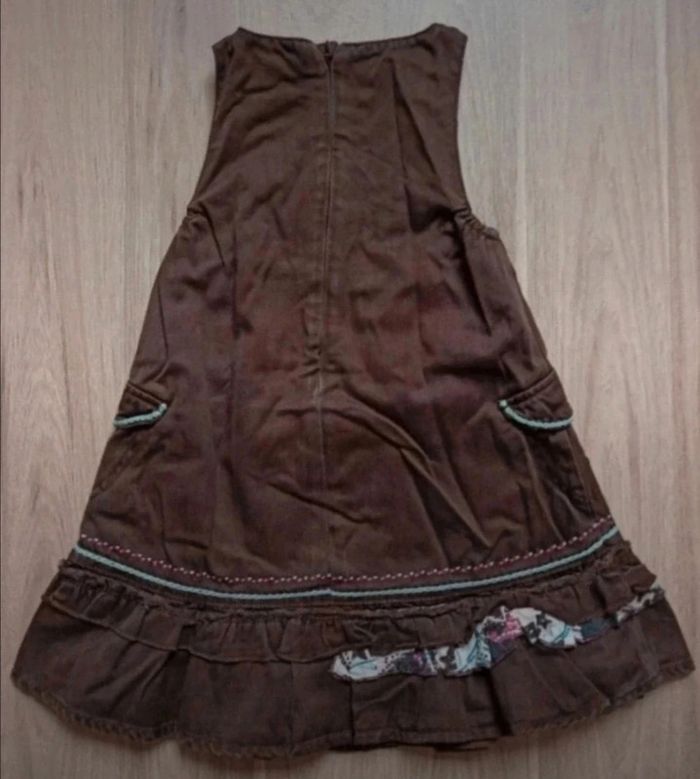 Robe marron fille 3 ans avec broderies Marèse - photo numéro 3