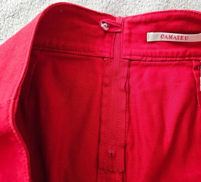 Jupe droite rouge taille 40 camaïeu - photo numéro 4