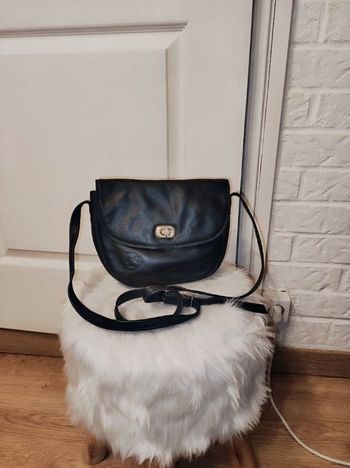 Sac besace vintage noir, Le nouveau temps, TBE!