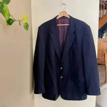 veste costume homme bleu marine 50 Olivier de breuil boutons dorés, coupe droite vintage V022