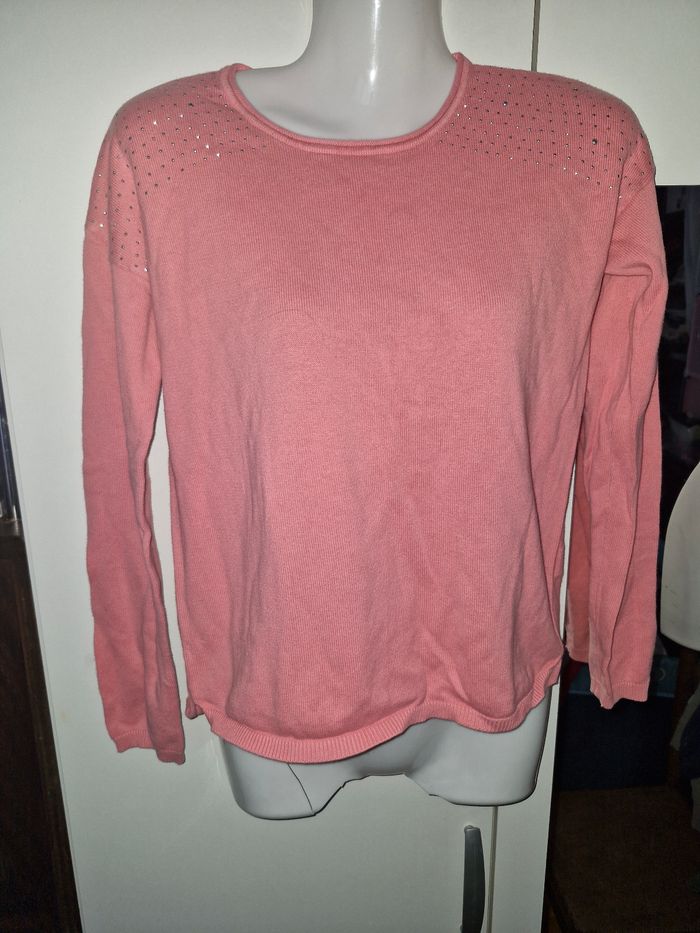 Superbe pull jersey déco brillants - photo numéro 2