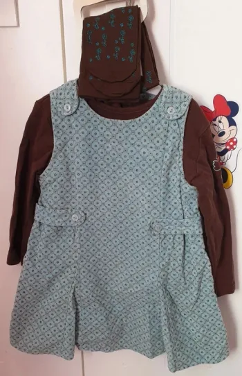 Ensemble 3 pièces robe velours 2 ans