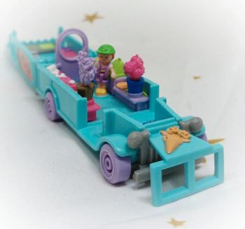 1996 Polly pocket bluebird flower fleur camion bleu on go fleuriste café cafe vintage mini miniature