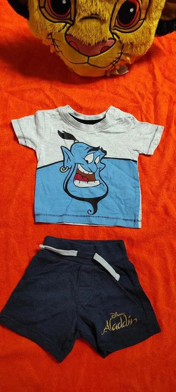 Short et t-shirt Génie d'Aladin 3-6 mois 68 mois