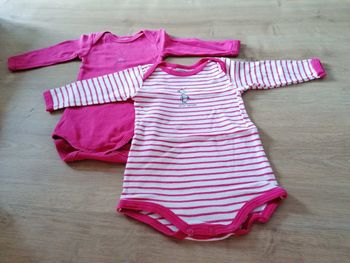 Lot de 2 bodies manches longues Petit Bateau bébé fille 3 mois #espanolitinafille3mois