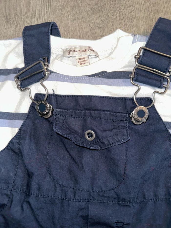 Salopette bébé été et t-shirt - photo numéro 3