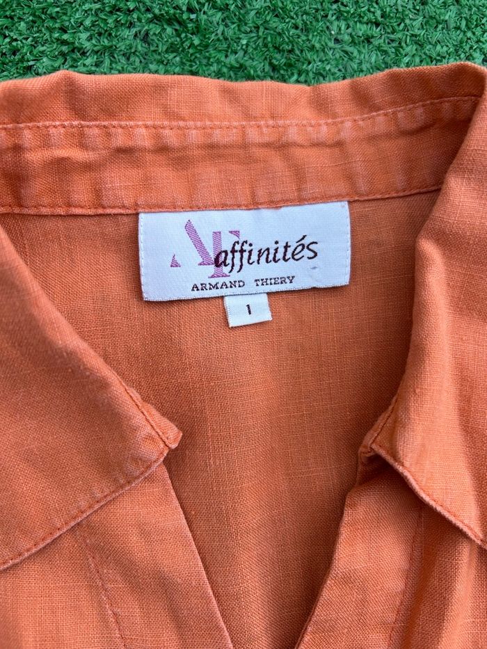 Top sans manches en lin orange Armand Thiery – taille S - photo numéro 3