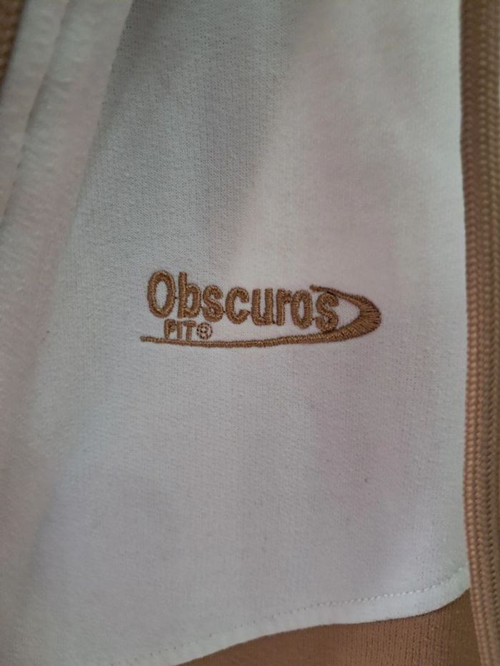 Veste mixte sweat à capuche sport ou citadine marron clair et blanche - Obscuros - T38/40 - photo numéro 2