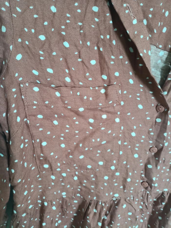 Robe chemise rouille à pois blancs vintage old school - photo numéro 4