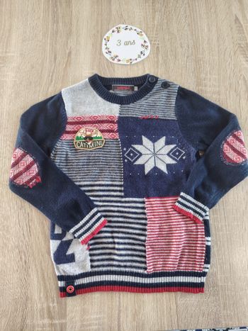 Pull en coton et angora garçon 3ans catimini tbe