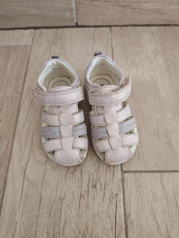 Sandales lilas à scratch pointure 23 - photo numéro 2