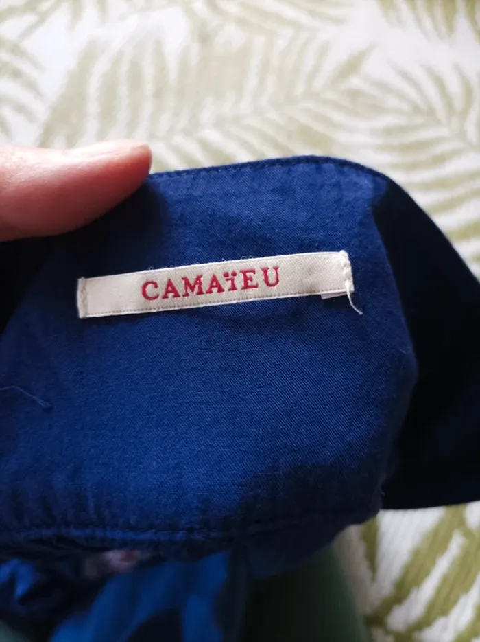 Jupe courte bleue d'été ethnique Camaïeu T36 - photo numéro 4