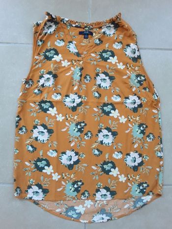 Débardeur blouse moutarde fleuri femme S KIABI TBE