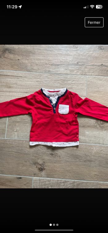 Tee-shirt t-shirt polo manches longues Okaïdi T 3 ans