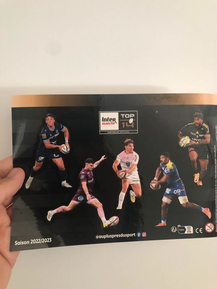 Jeu de carte Stickers rugby top14 Intermarché Antoine Dupont