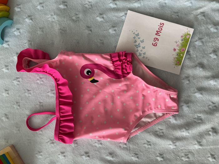 maillot de bain 1 pièce rose a pois blanc 6/12 mois pat et ripaton - photo numéro 3