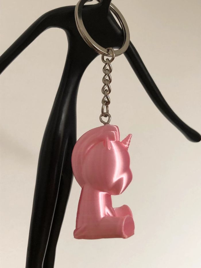 Porte clé licorne rose couleur au choix - photo numéro 2