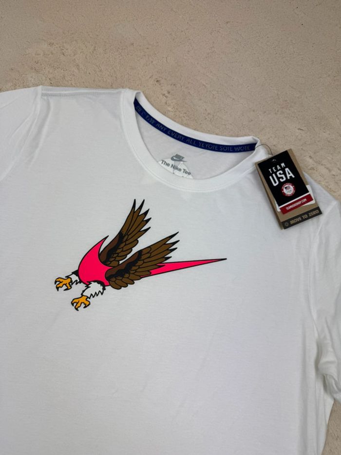 T-shirt Nike Team USA JO 2024 Aigle Blanc Neuf Taille L - photo numéro 3