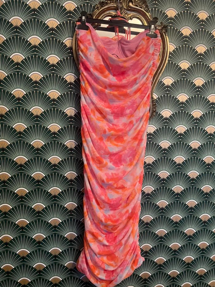 Magnifique robe bustier, colorée, taille L été Zara - photo numéro 3