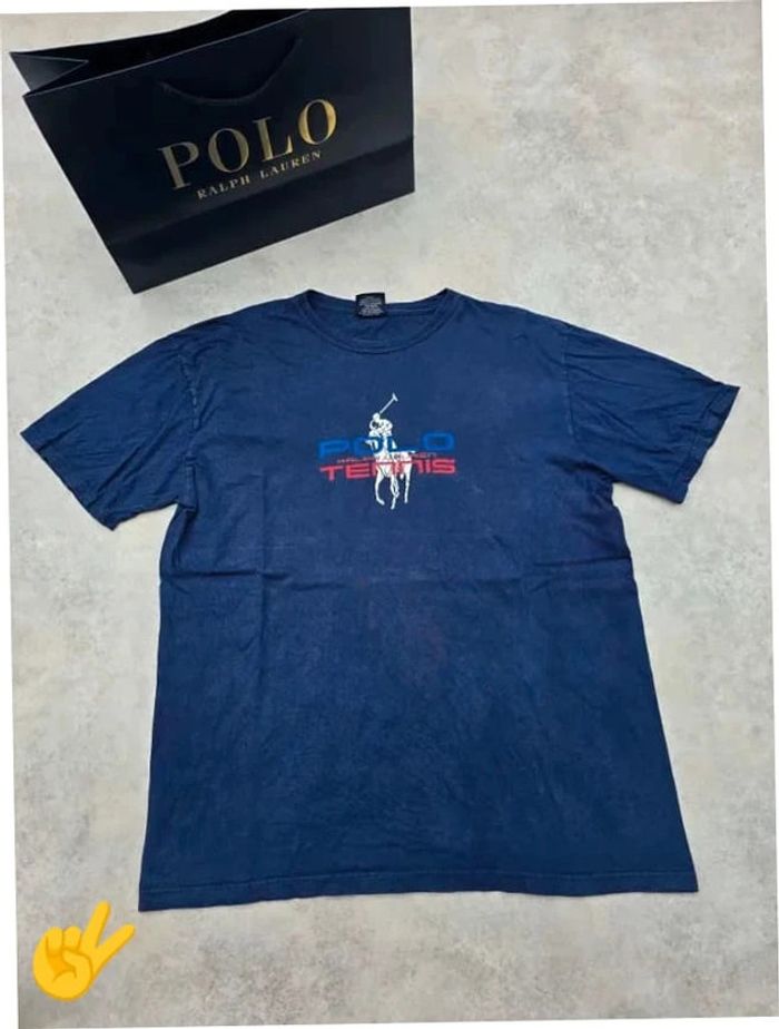 T-shirt Ralph Lauren M coupe col rond bleu Homme Men tee15b - photo numéro 3