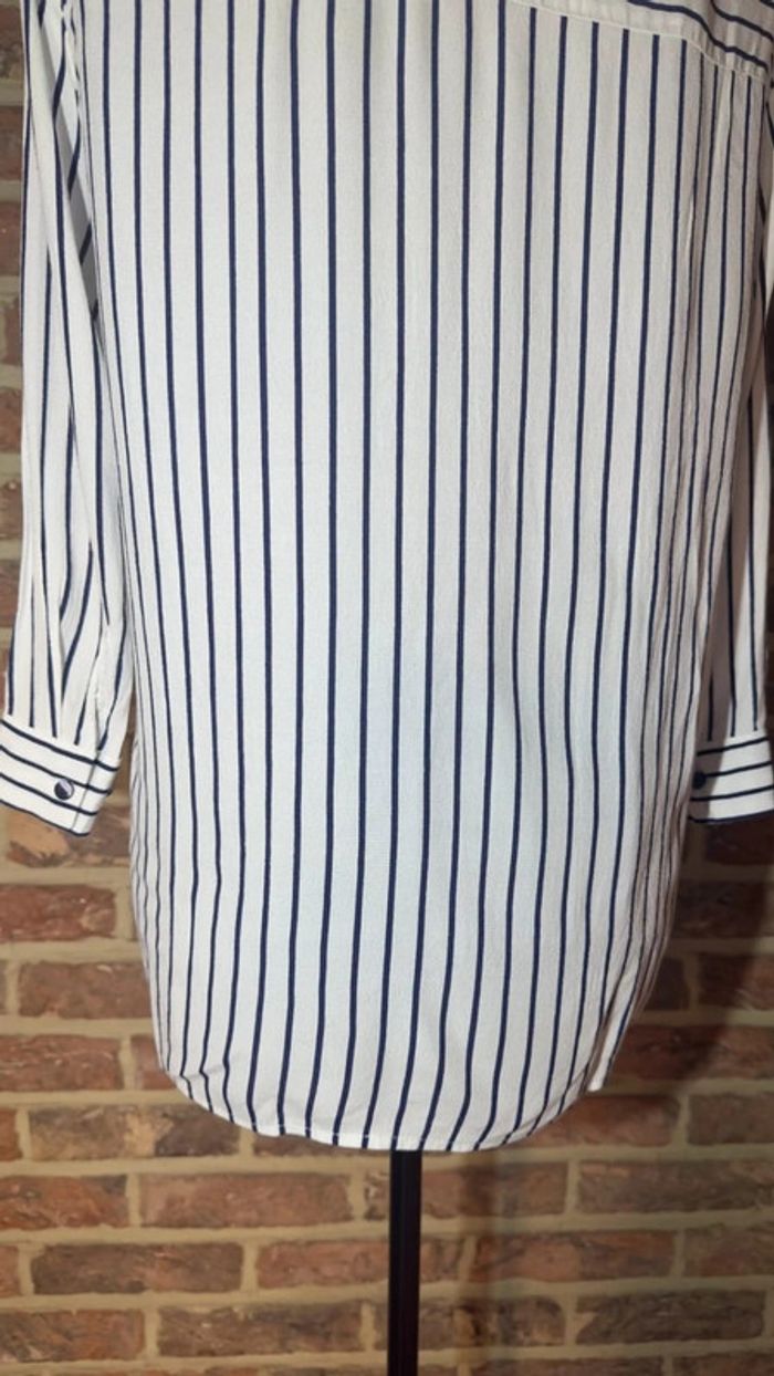 Chemise blanche et bleu lignée Bershka Taille XS / 34 - photo numéro 13