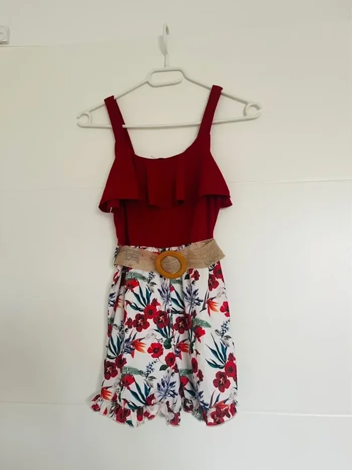 Combinaison short fleuri 10 ans