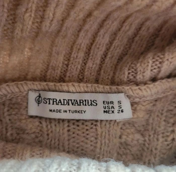 Pull col roulé torsadé Stradivarius – beige clair – taille S – très bon état - photo numéro 5