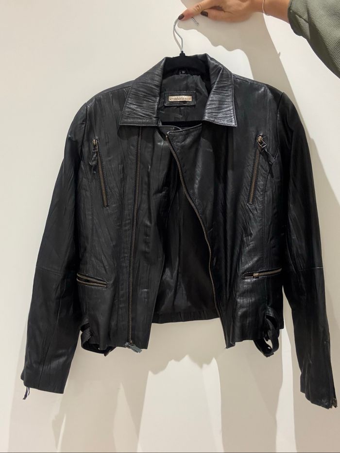 Blouson cuir agneau huile