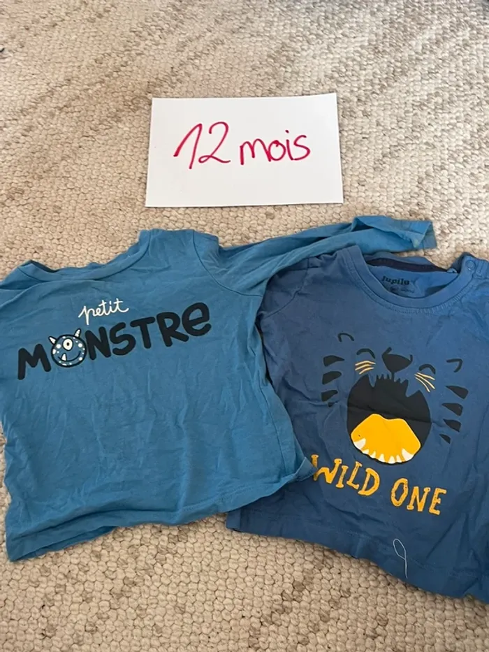 Lot de 2 Tee shirt manche longue 12 mois