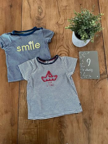 Lot de 2 Tee shirt marinière obaibi 9 mois