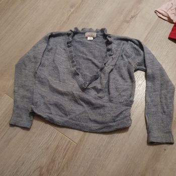 Gilet gris 2 ans fille cache cœur