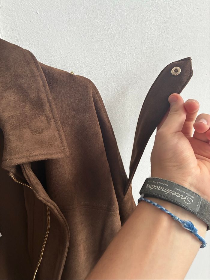Veste Bomber effet daim Marron Foncé - photo numéro 6