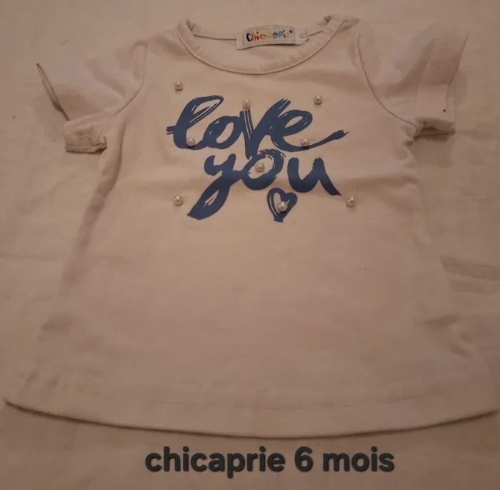 🎀 tee shirt chicaprie 6 mois 🎀