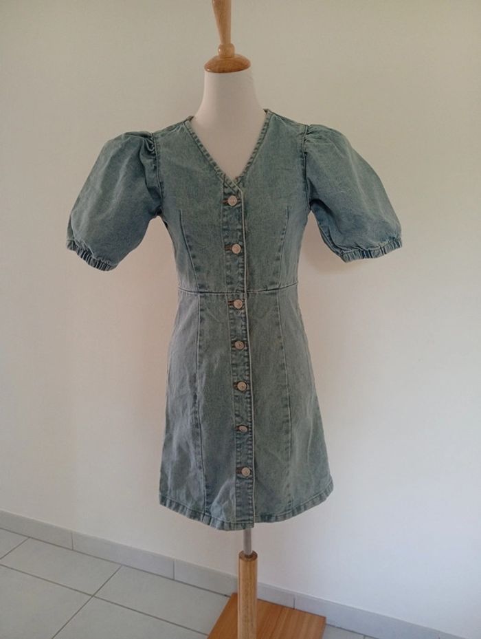 Pieces - Robe en jeans taille XS | manches "bouffantes"
