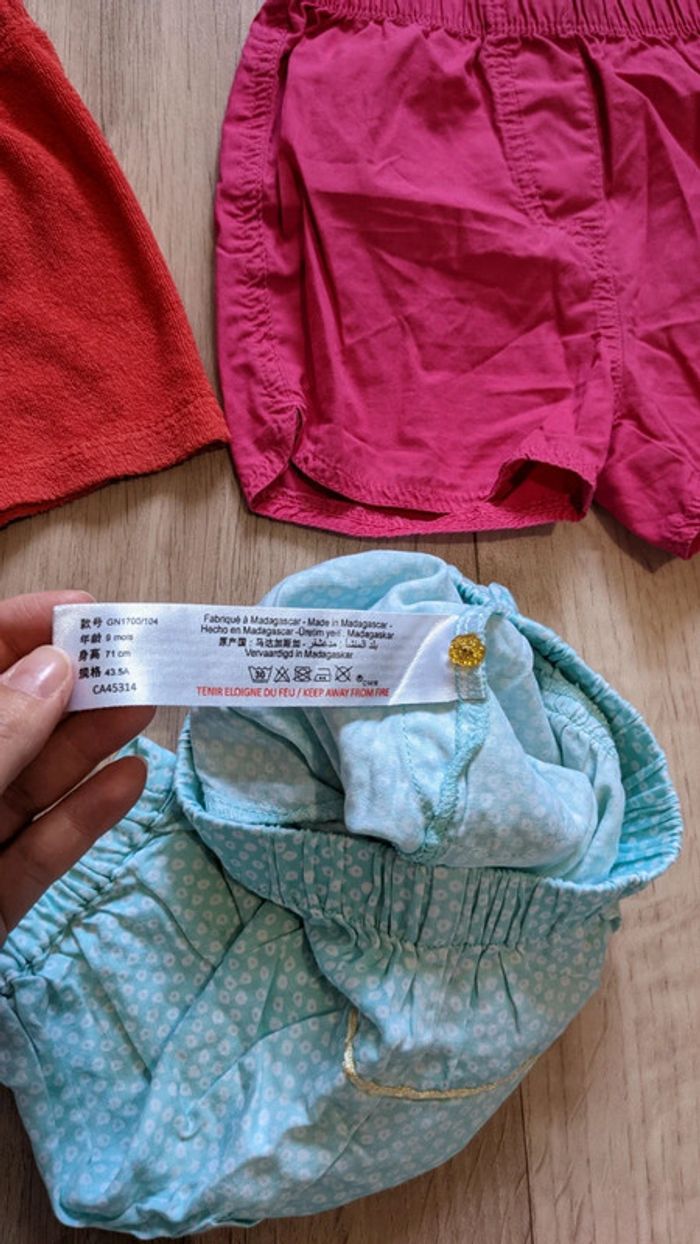 Lot de 2 shorts bébé fille 9 mois - photo numéro 9