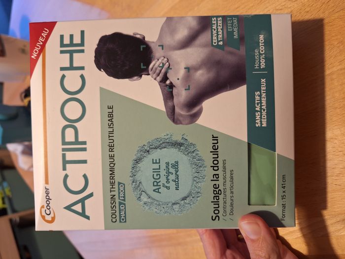 Actipoche neuf coussin thermique en argile réutilisable chaud ou froid - cervicales et trapèzes