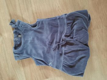 Robe hiver en velours gris/violet Orchestra 9 mois