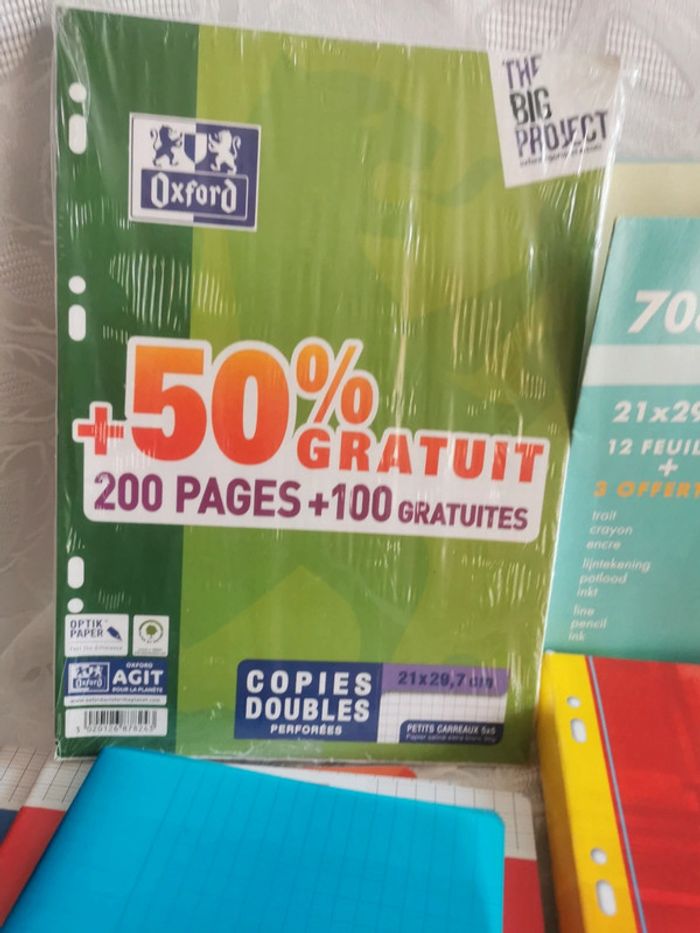Gros lot de papeterie scolaire – feuilles, cahiers, fournitures neuves - photo numéro 3